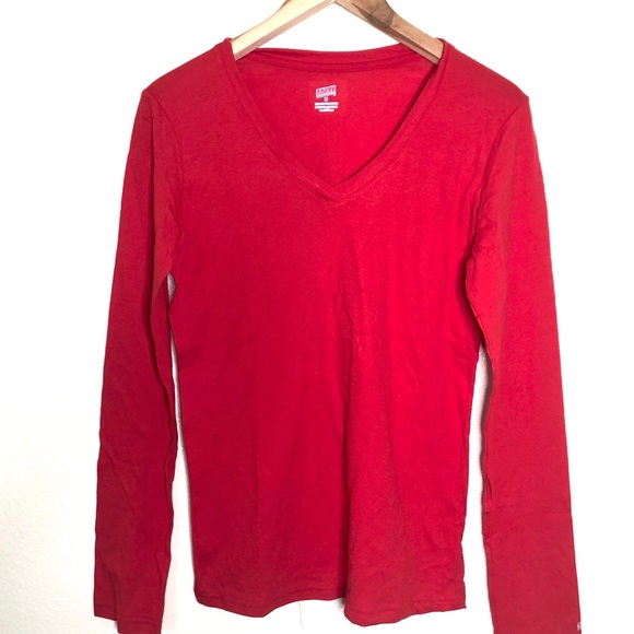 Soffe Tops - Soffe Long-Sleeve V-Neck T-Shirt Size Medium NWT